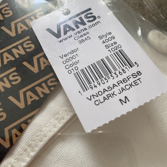 💖MEGA SALE💖Vans Clark Jacket Cotton Marshmallow Woven Logo Women's VN0A5AR6FS8 - Picture 7 of 8